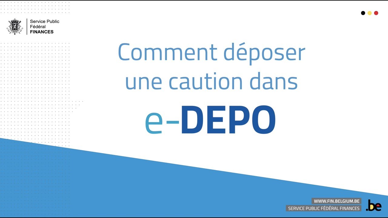 Comment déposer une caution dans e-DEPO ?